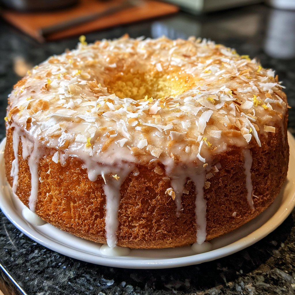 Saftiger Zitronenkuchen mit Kokos