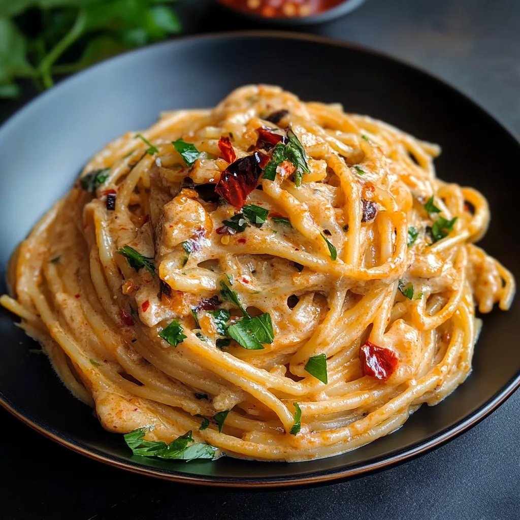 Pasta mit karamellisierten Zwiebeln und Chiliöl