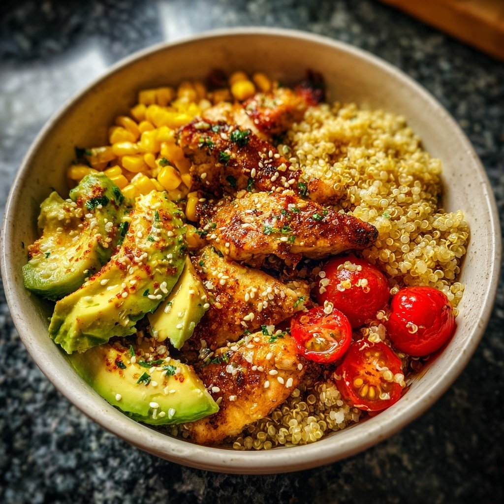 Kalorienarme Hähnchen Bowl Mit Quinoa