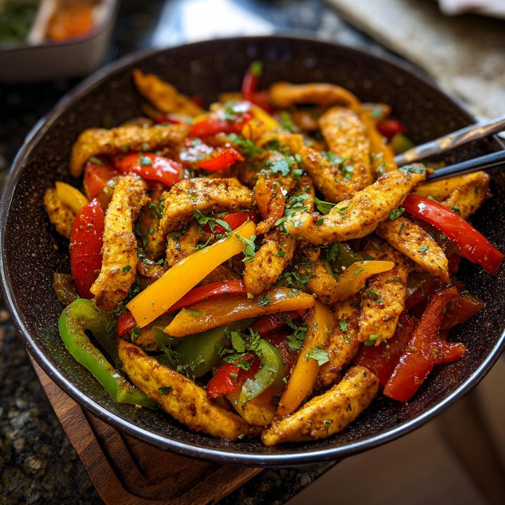 Kalorienarme Hähnchen Gemüse Pfanne