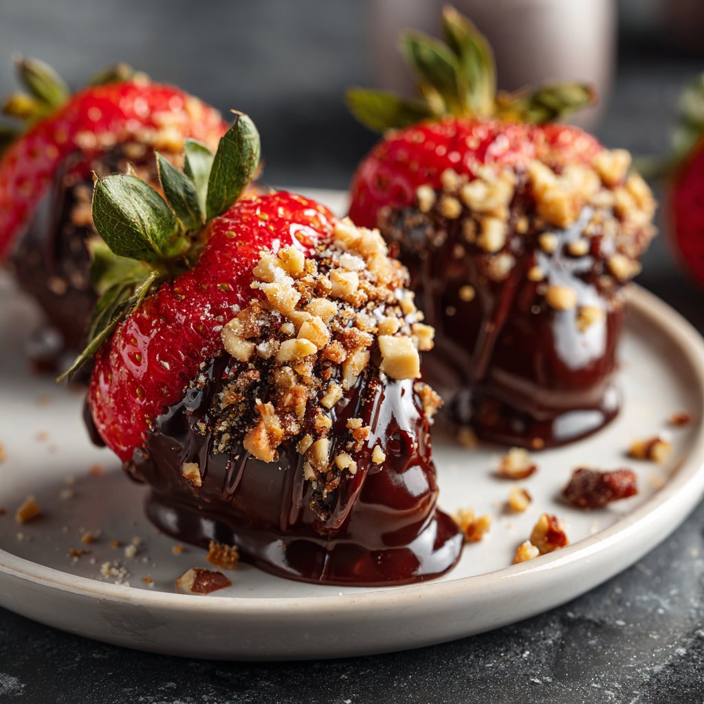 Schokoladenerdbeeren mit Nüssen