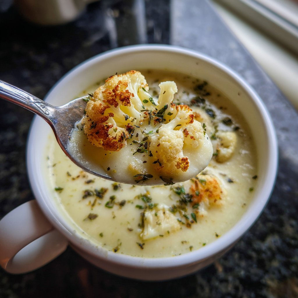 Blumenkohlsuppe mit Knoblauch